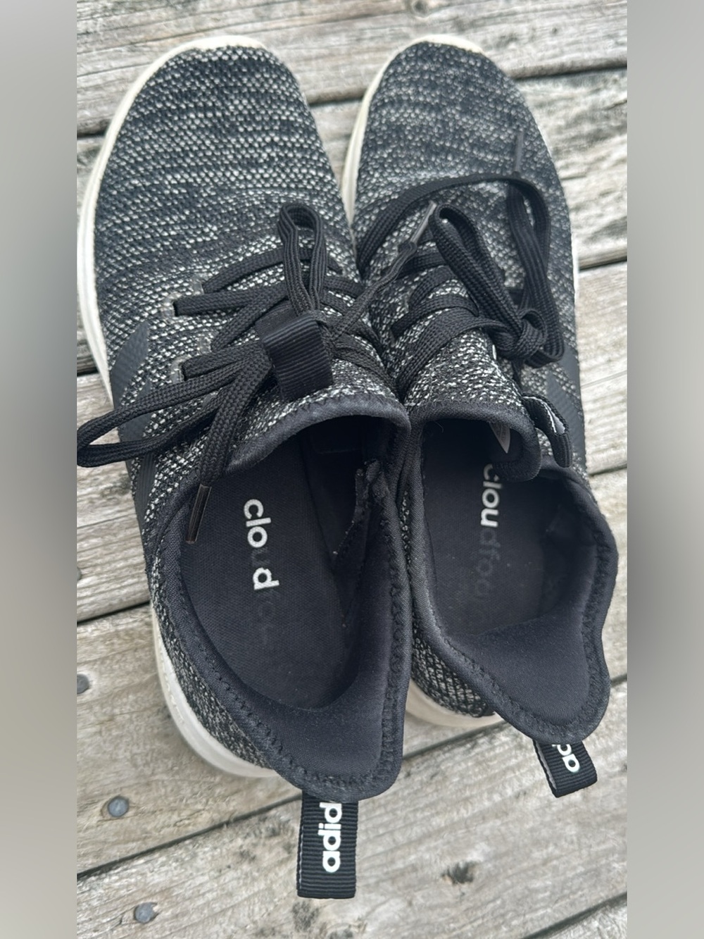 Women’s Black Knit Lace-Up Sneakers
